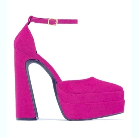 Sandals platform ,junky block suede synthetic heels fusion - Picture 1 of 8